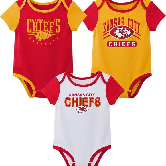 Outerstuff NFL Newborn Baby and Infant Short Sleeve Bodysuit Variety 3-Pack - Picture 1 of 4